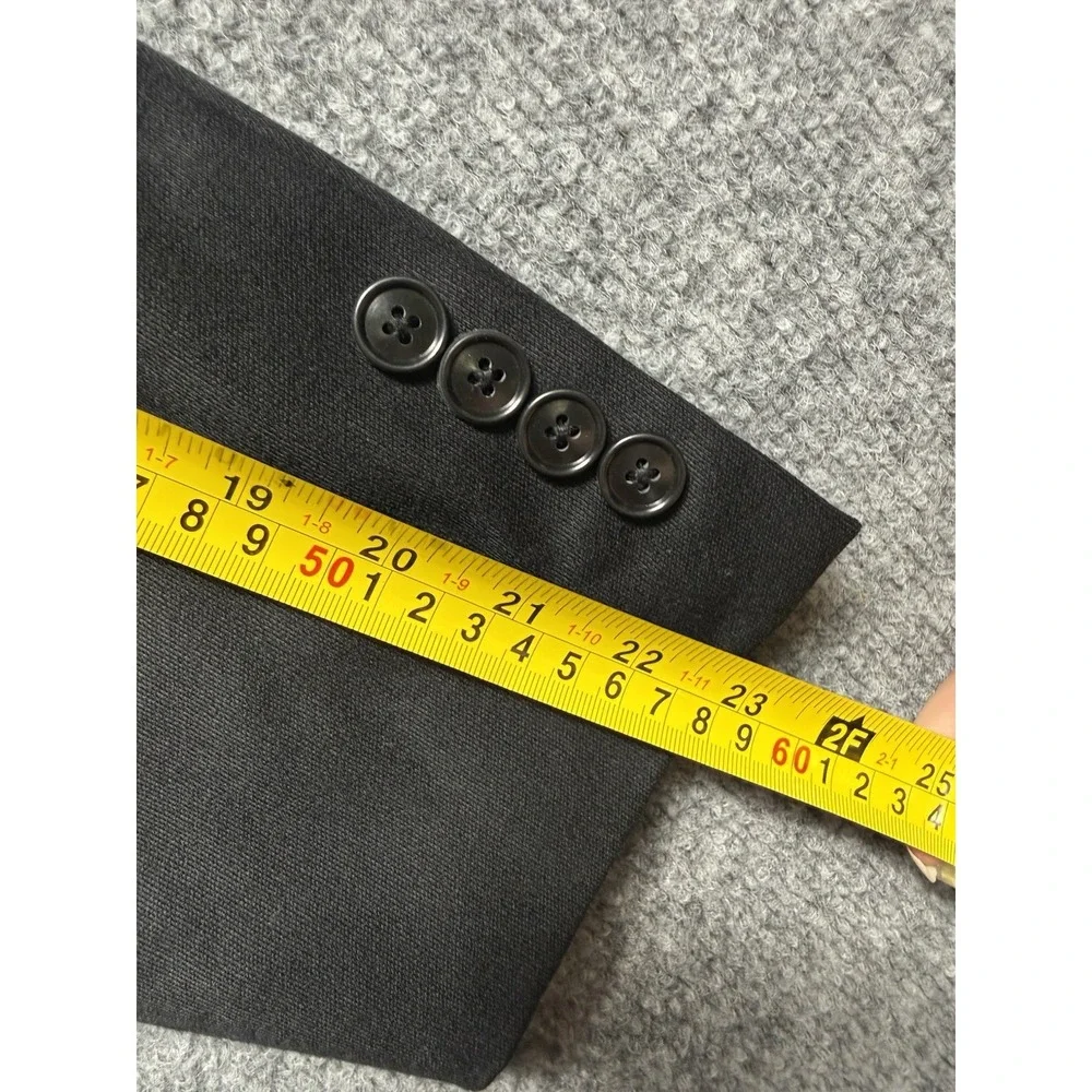 Black Blazer Jacket 3 Button Tailored Work Office Suit Jacket Corpcore